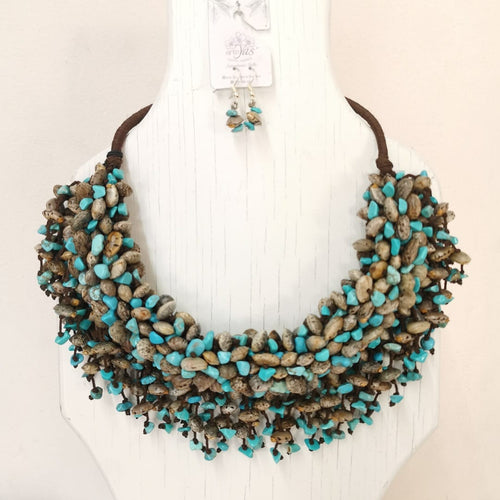 Collar de piedra tejido chico