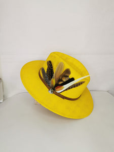 sombrero yute amarillo