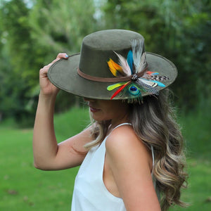 Sombrero gamuza flor